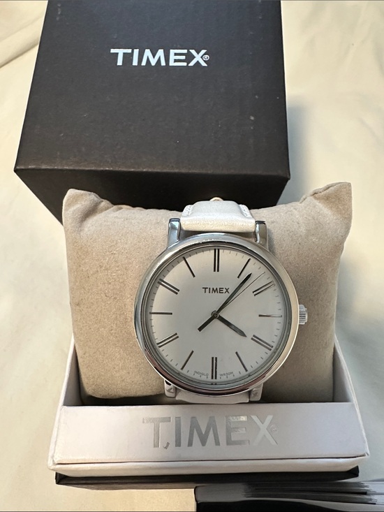 Timex Other - Timex Silver Case White Dial Watch with White Strap